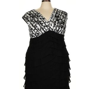 Elegant Black and White Women's Dress
